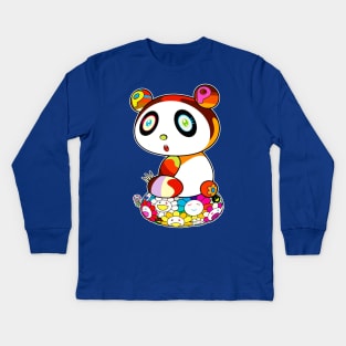 Murakami Panda X Happy Smiling Flower Ball Kids Long Sleeve T-Shirt